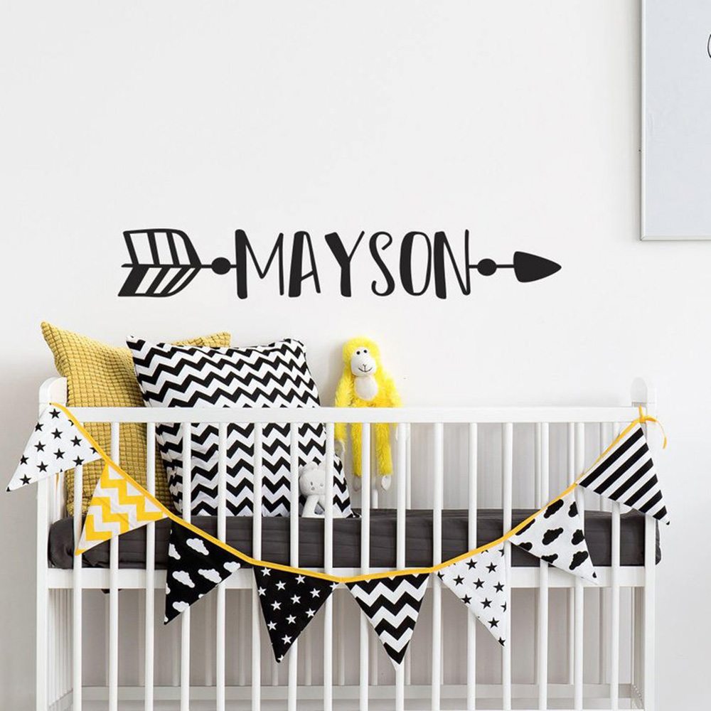 Baby Nursery Wallpaper - Personalized Name Wall Decal Boy with