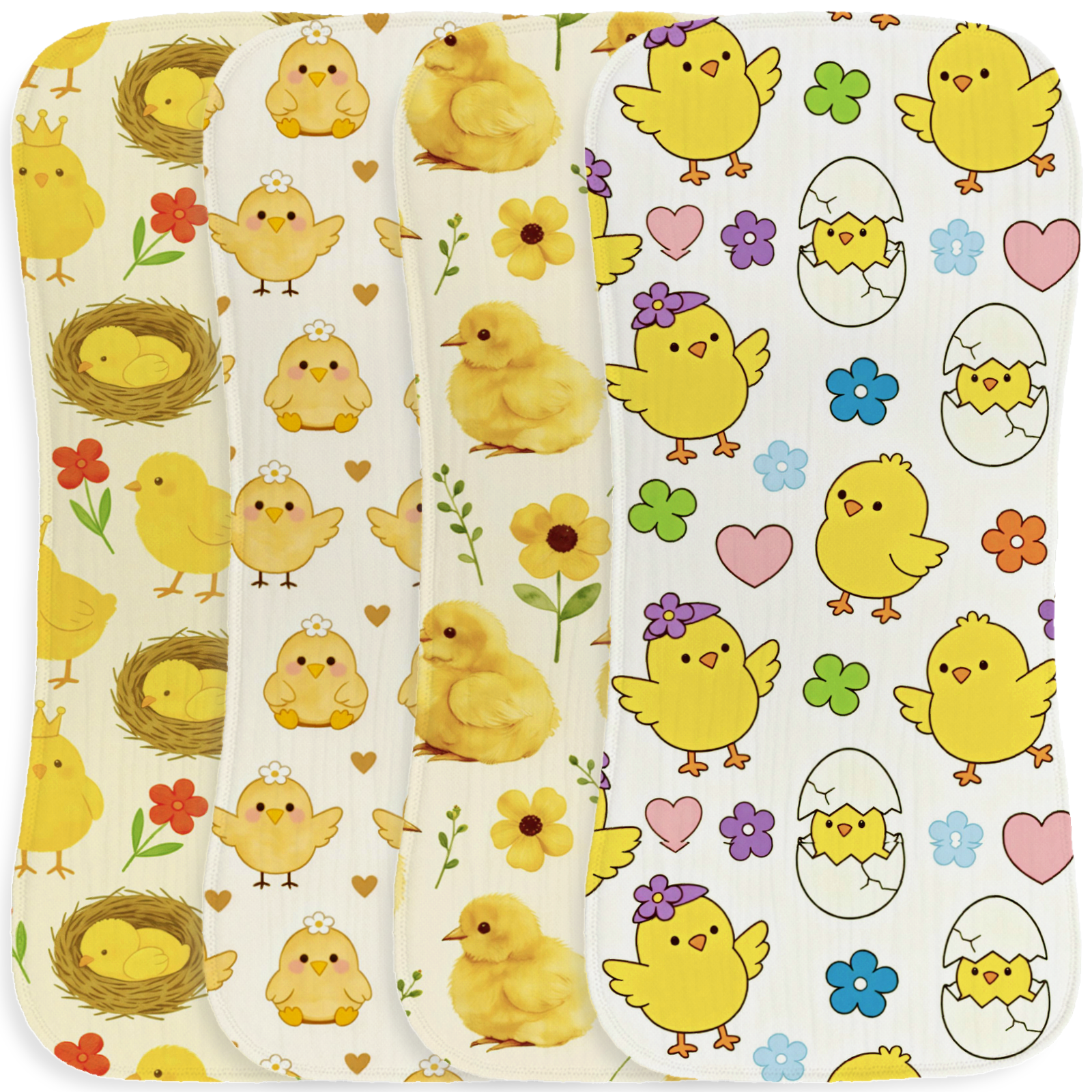 Baby Nursery Themes - 4pc Breathable Muslin Burp Cloths Easter