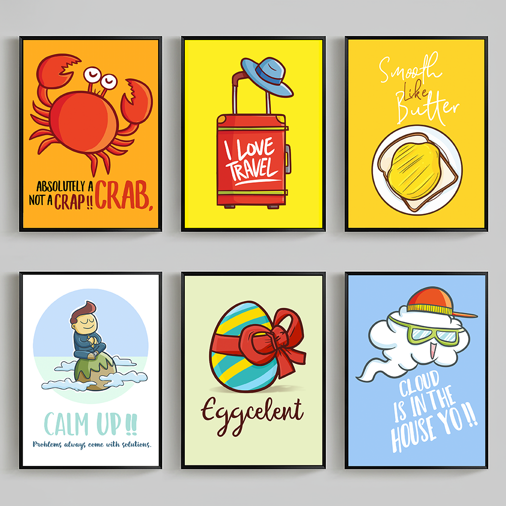 Baby Boy Nursery Quotes - 1pc frameless Cartoon Nursery Wall Art,
