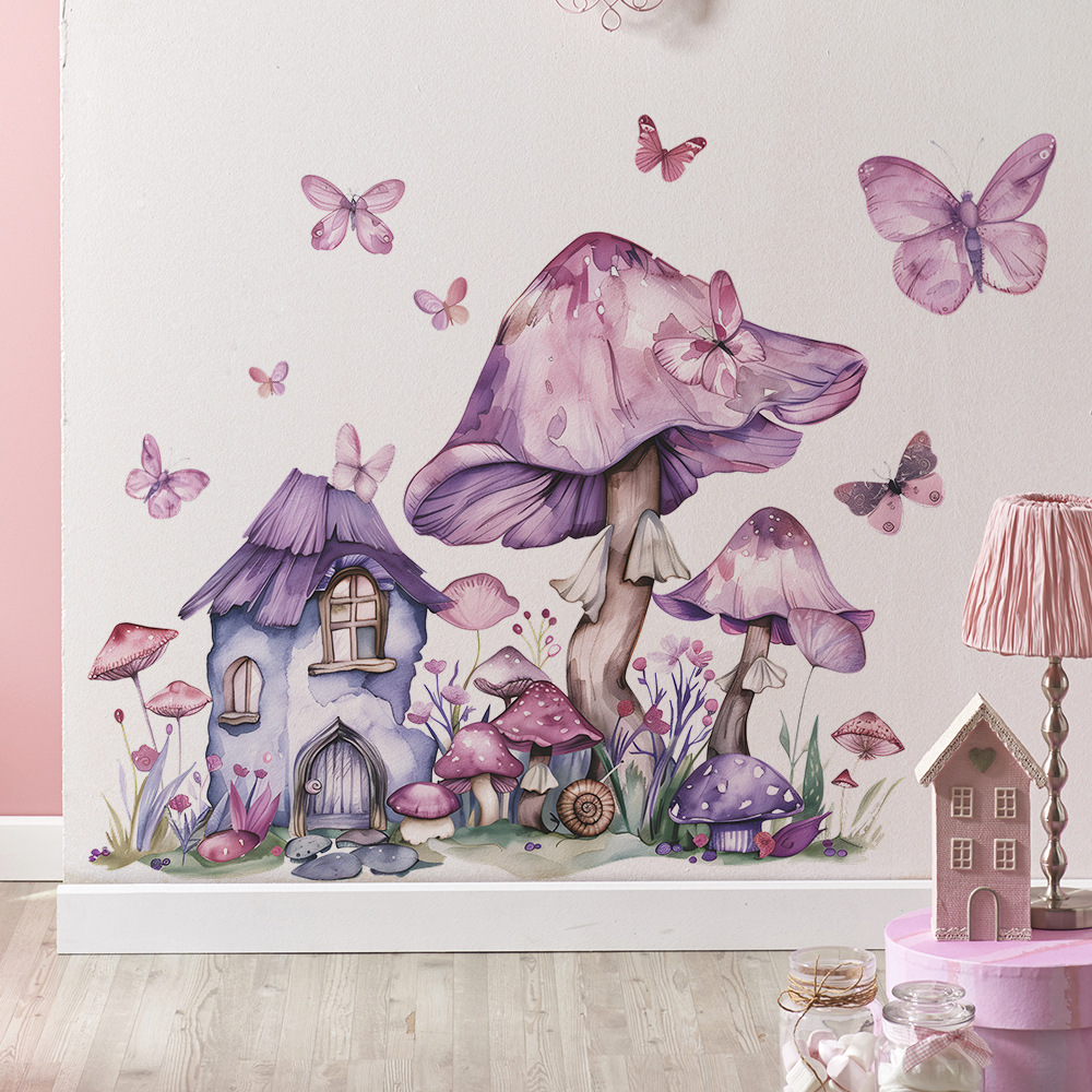 Baby Nursery Ideas Girl - Mushroom Vinyl Child Wall Stickers For