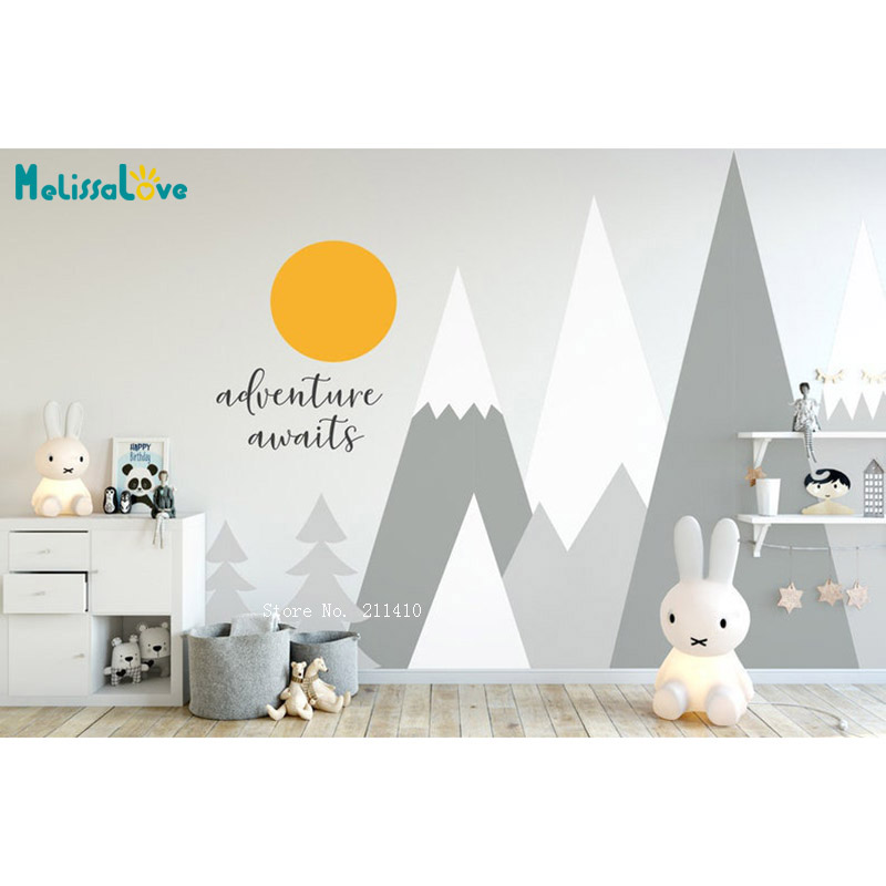 Baby Boy Nursery Quotes - Mountains Trees Wall Decals Baby Room