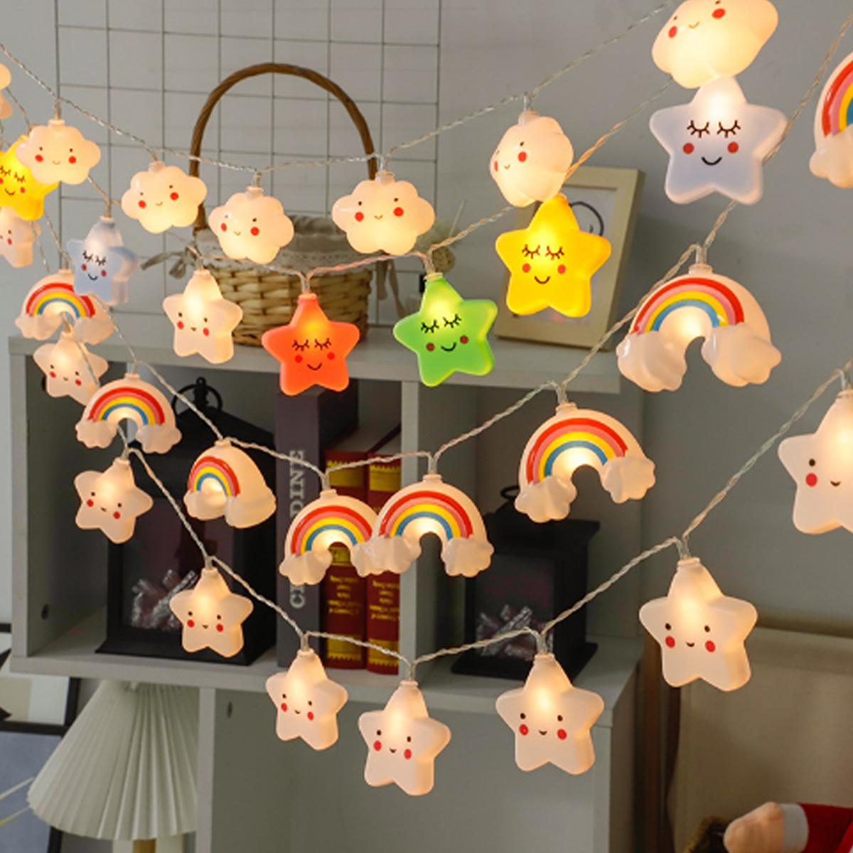 Baby Nursery Light - 1.5m 10Led Colorful Cloud Star Rainbow