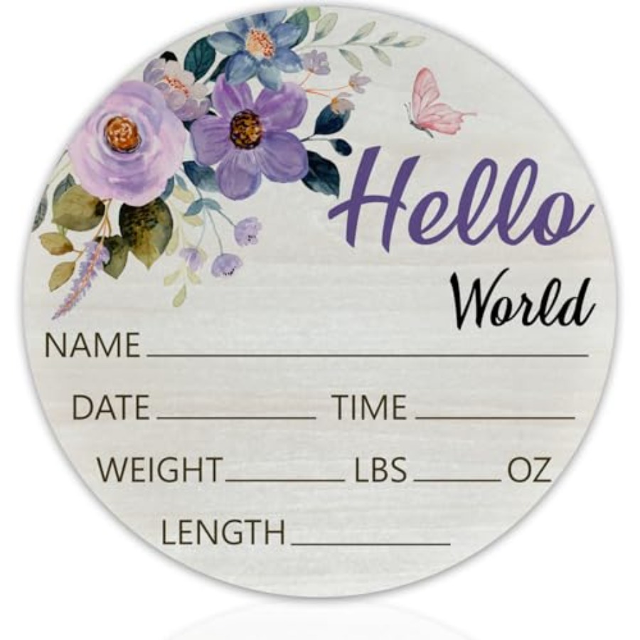 Baby Nursery Hospital - Hello World Baby Name Sign Birth