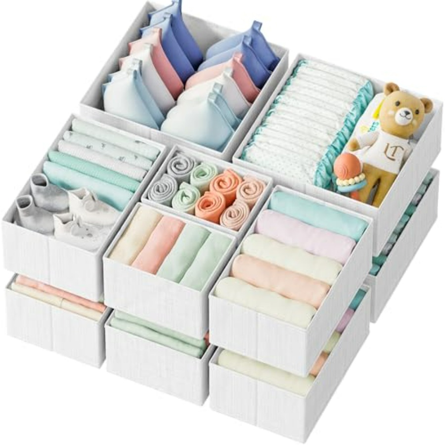 Baby Nursery Organizer - Drawer Organizer Clothes Set of 12