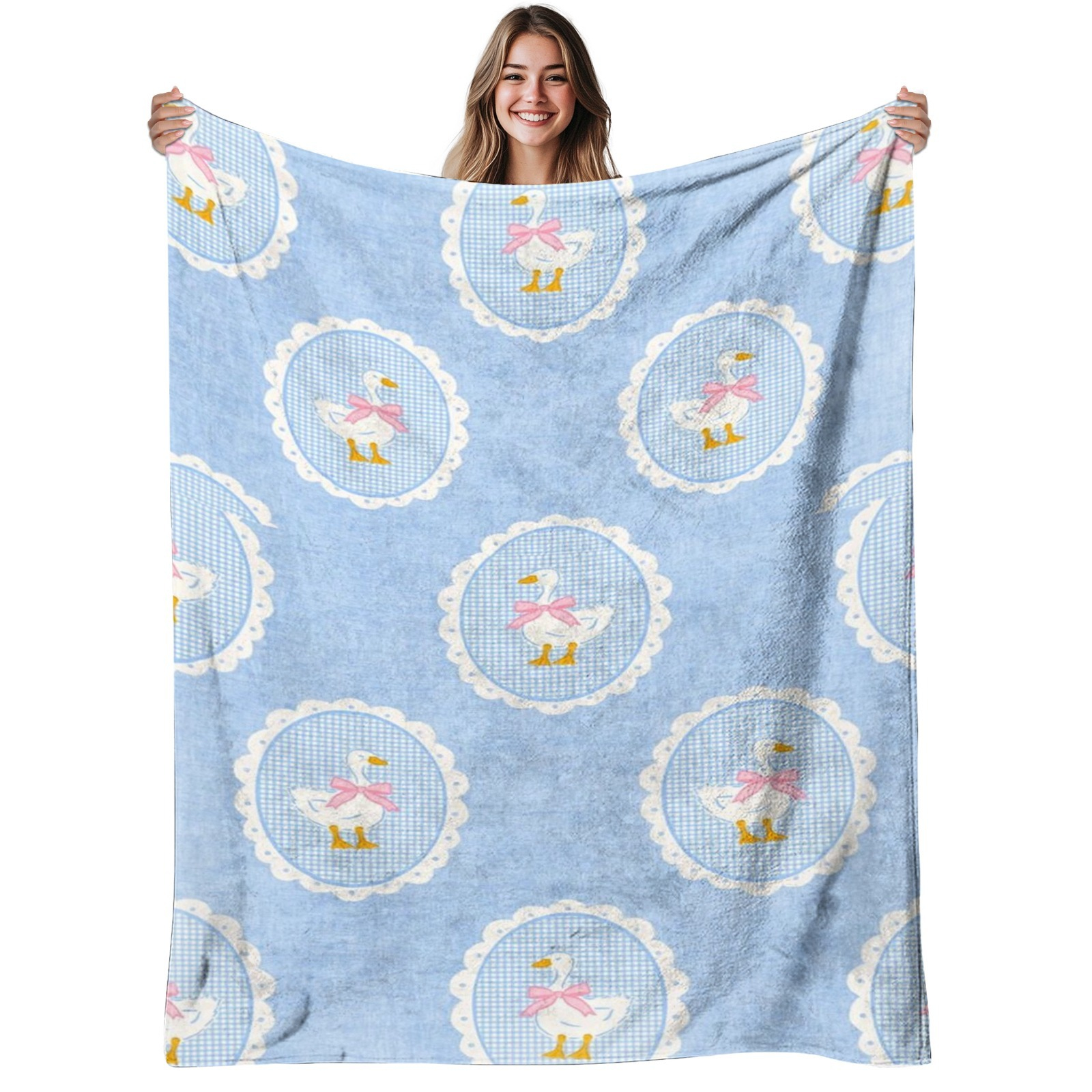 Baby Nursery Hospital - VIKAMA Gingham Blue Cottage Duck Fleece