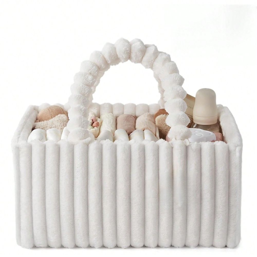 Baby Nursery Must Haves - Flannel Diaper Caddy Organizer, Stylish Nursery