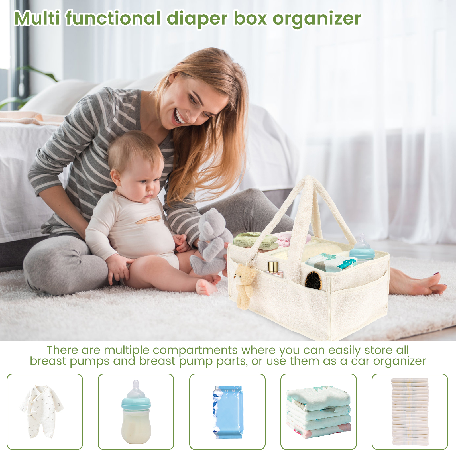 Baby Diaper Caddy Large Organi – обзор и цена Baby Nursery Must Haves