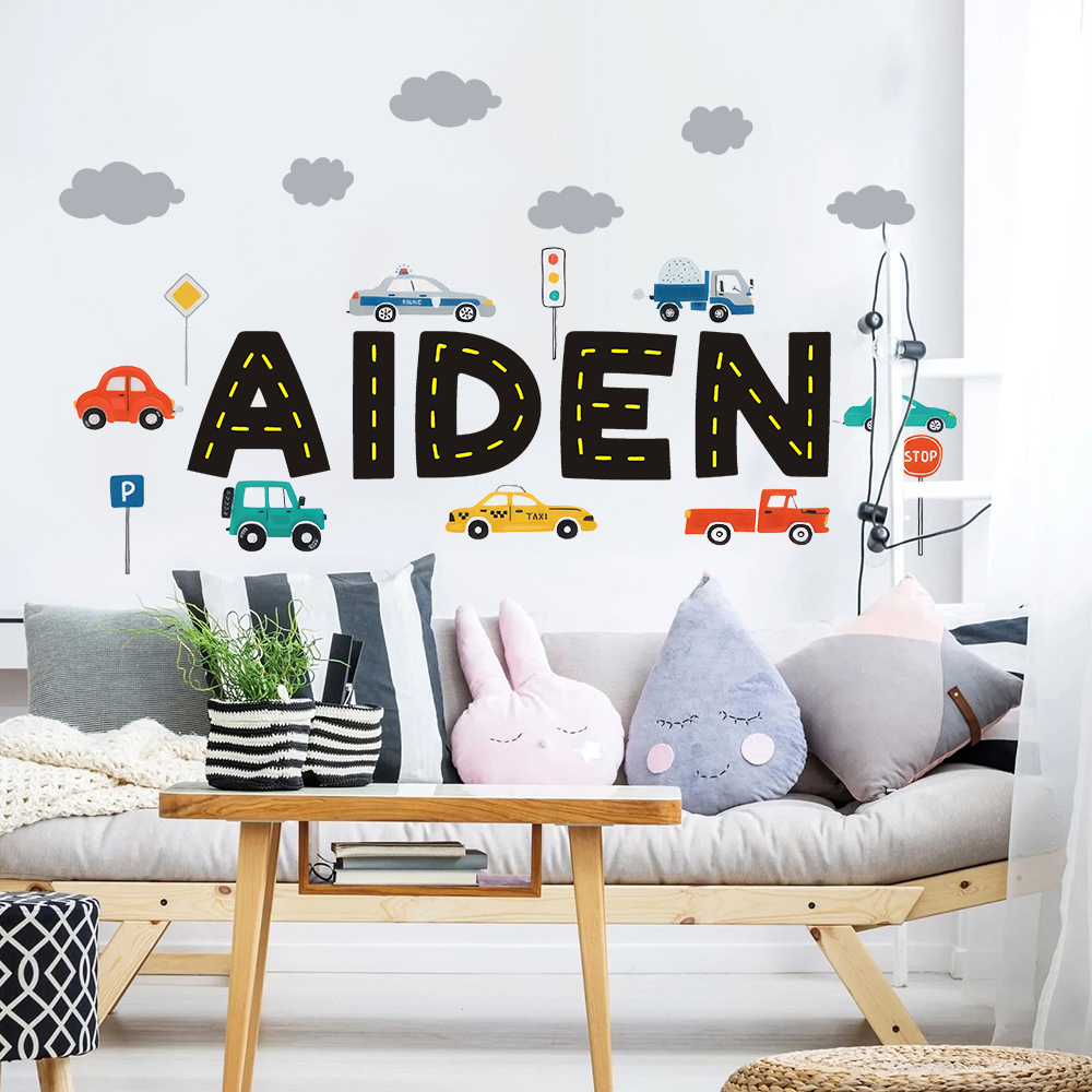 Custom Name Construction Vehic – обзор и цена Baby Nursery Wallpaper