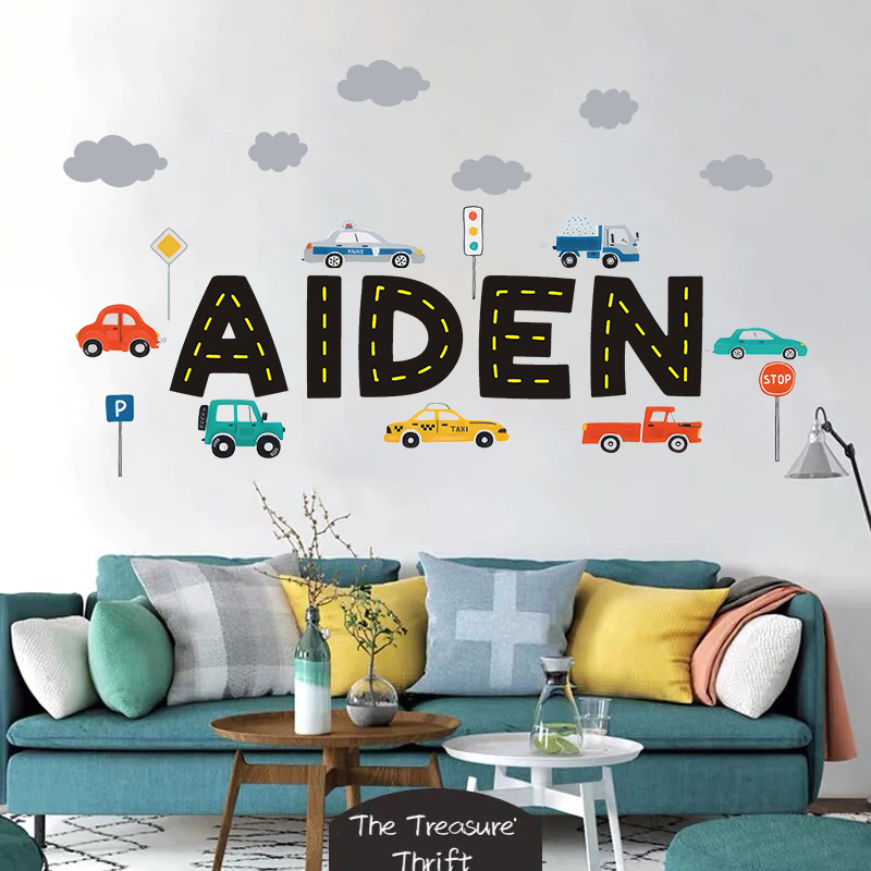 Custom Name Construction Vehic – обзор и цена Baby Nursery Wallpaper
