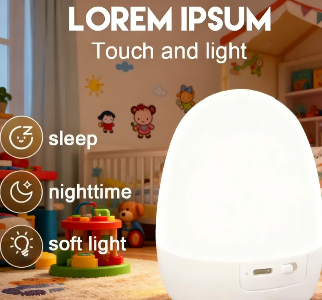 “Egg-Shaped Silicone Night Lig – обзор и цена Baby Nursery Light