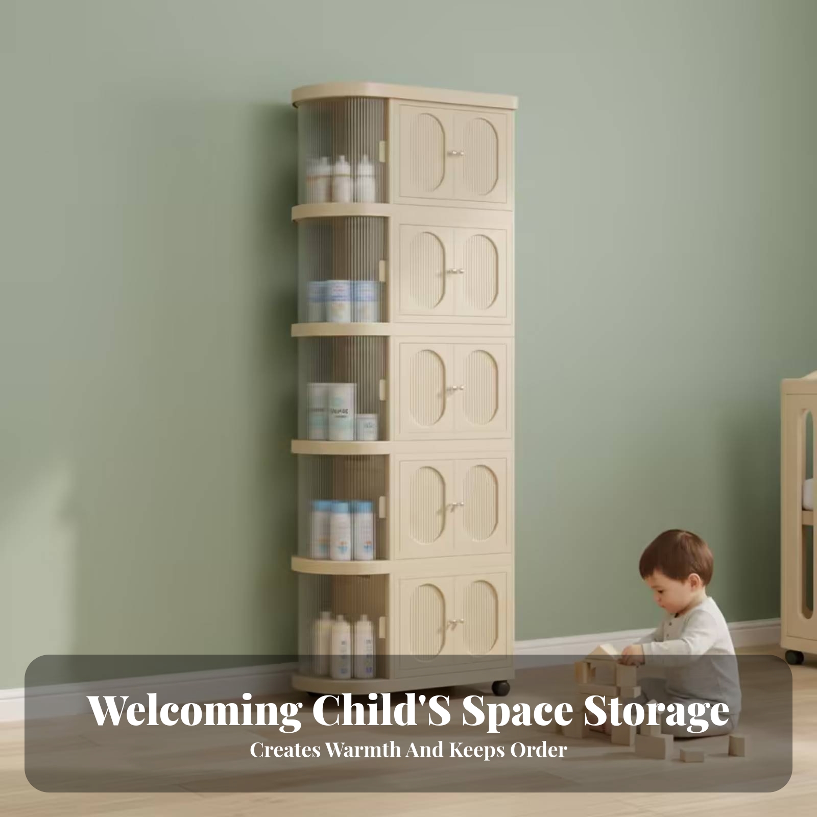 5-Tier Baby Cabinet Warm Beige – обзор и цена Baby Nursery Shelves