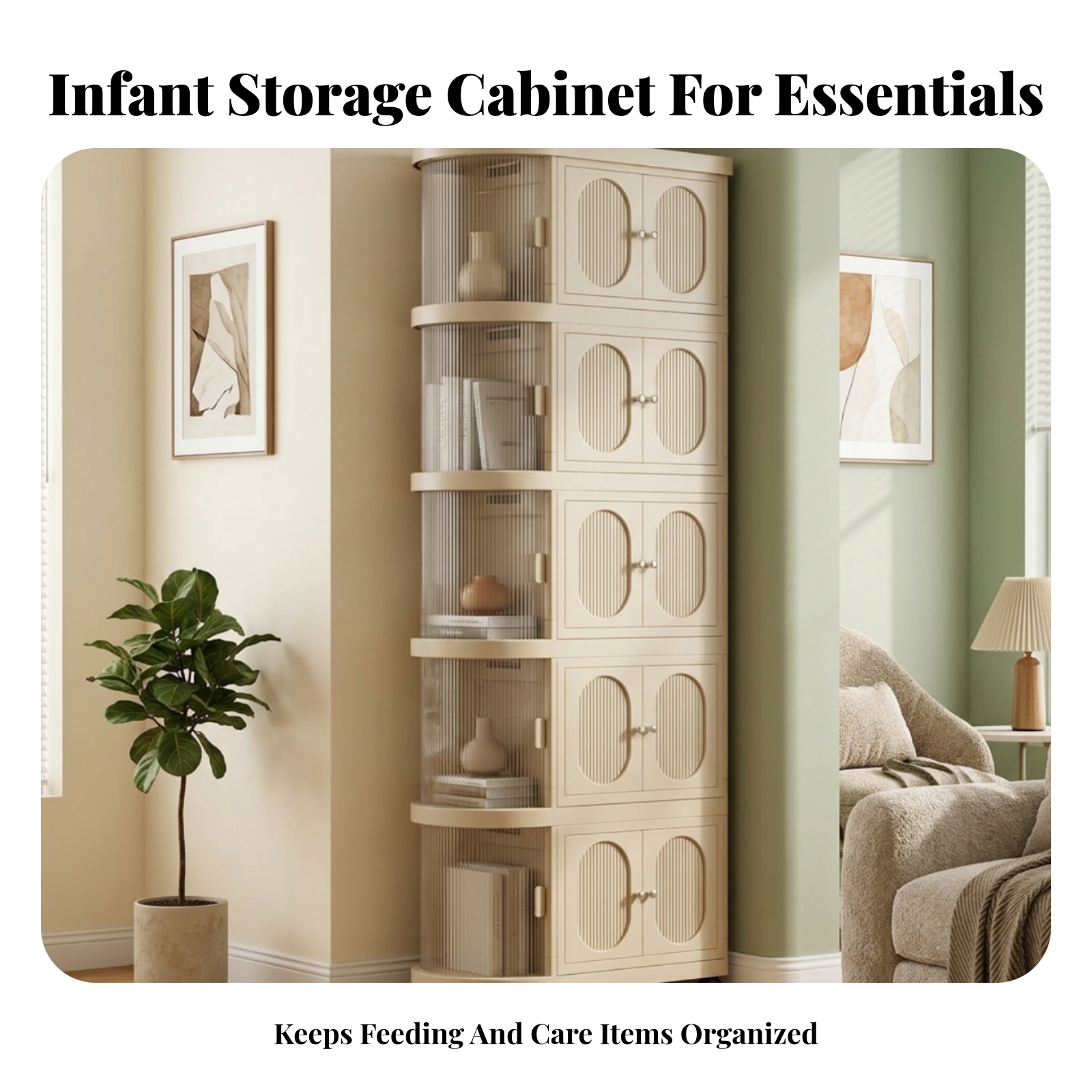 5-Tier Baby Cabinet Warm Beige – обзор и цена Baby Nursery Shelves