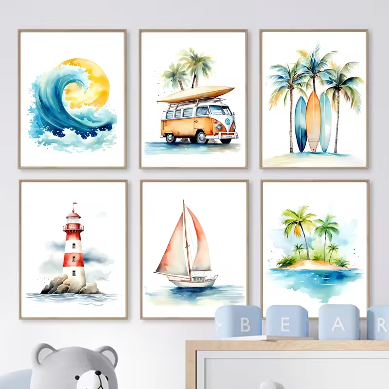 Surf Ocean Themed Nursery Beac – обзор и цена Baby Nursery Themes