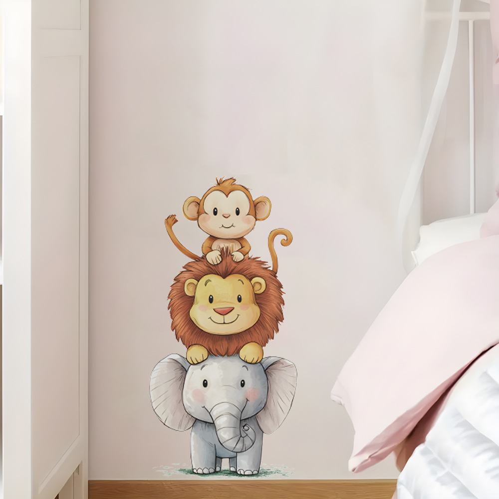 Cute Forest Animals Wall Stick – обзор и цена Baby Nursery Wallpaper
