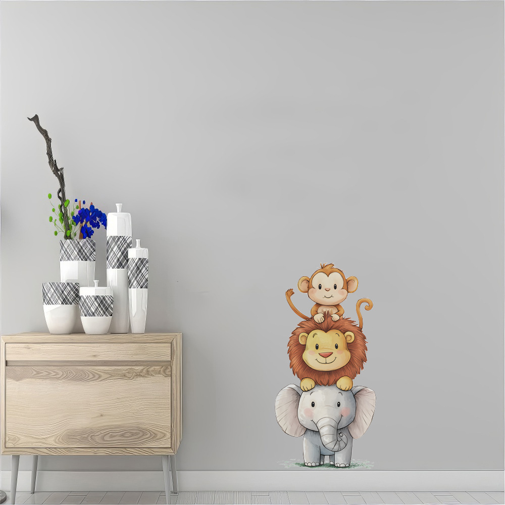Cute Forest Animals Wall Stick – обзор и цена Baby Nursery Wallpaper