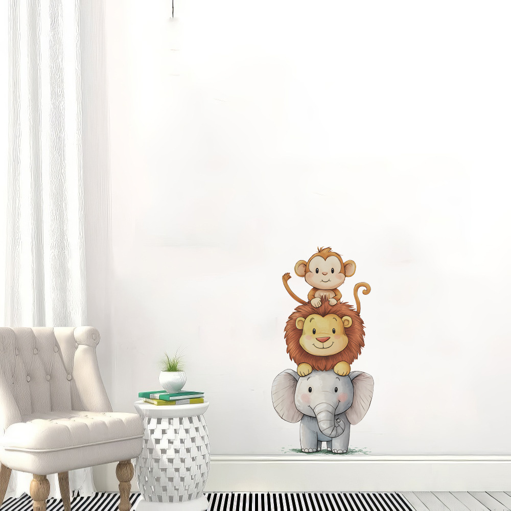 Cute Forest Animals Wall Stick – обзор и цена Baby Nursery Wallpaper