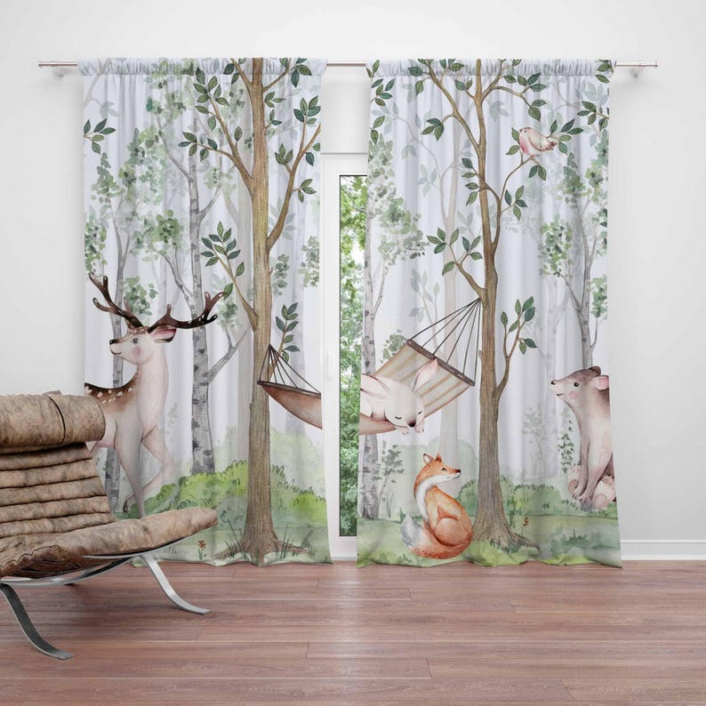 Woodland Animals Curtains Kids – обзор и цена Baby Nursery Youtube