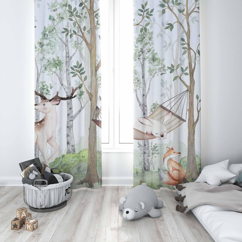 Woodland Animals Curtains Kids – обзор и цена Baby Nursery Youtube