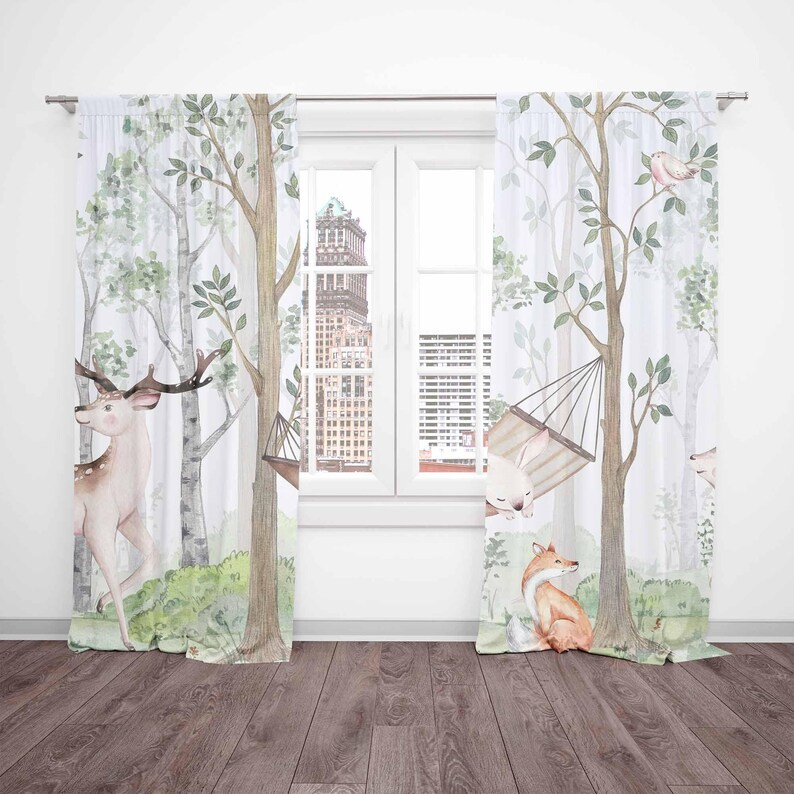 Woodland Animals Curtains Kids – обзор и цена Baby Nursery Youtube