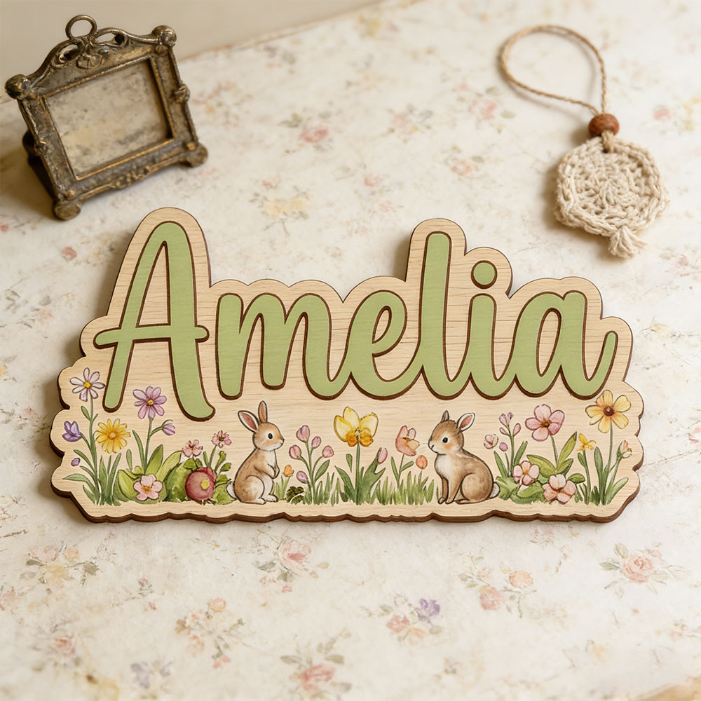 Personalized  'Two Bunnies Wil – обзор и цена Baby Nursery Themes