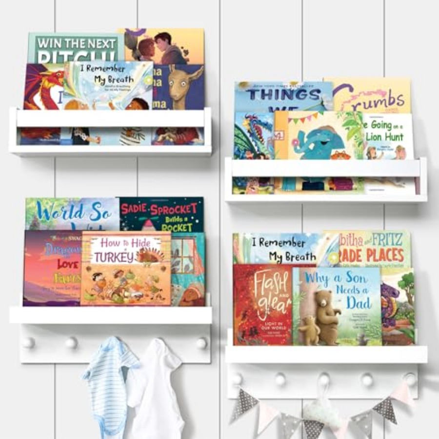 Set of Four Floating Book Shel – обзор и цена Baby Nursery Shelves