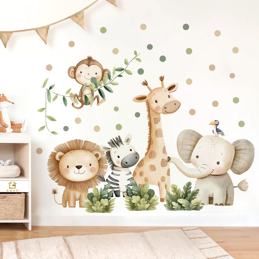 Boho Forest Animals Wall Stick – обзор и цена Baby Nursery Wallpaper