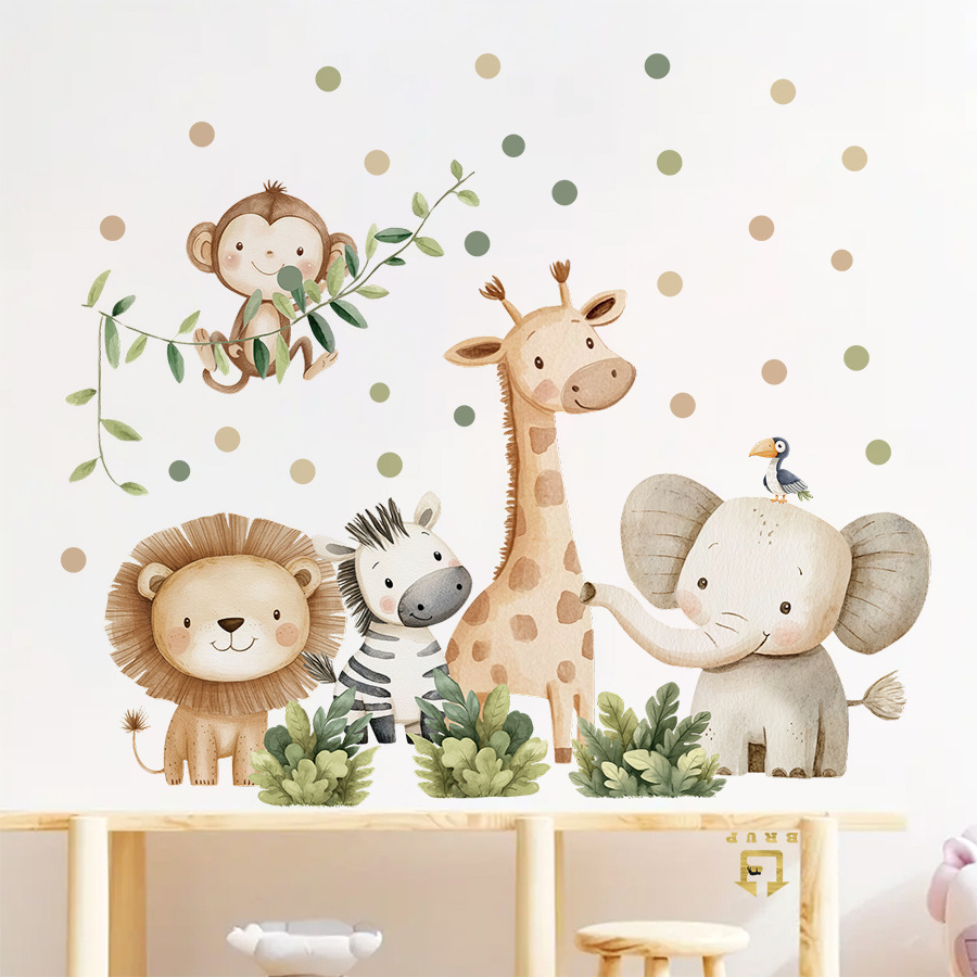 Boho Forest Animals Wall Stick – обзор и цена Baby Nursery Wallpaper