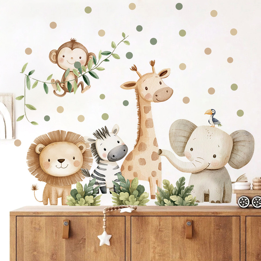 Boho Forest Animals Wall Stick – обзор и цена Baby Nursery Wallpaper