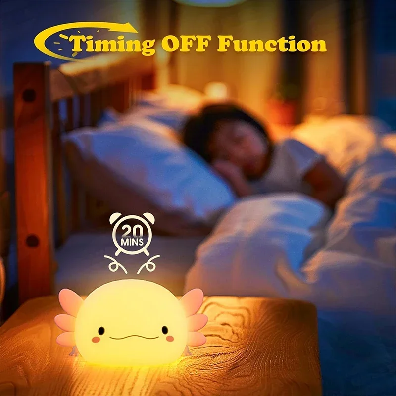 Cute Axolotl Night Light Silic – обзор и цена Baby Nursery Pink