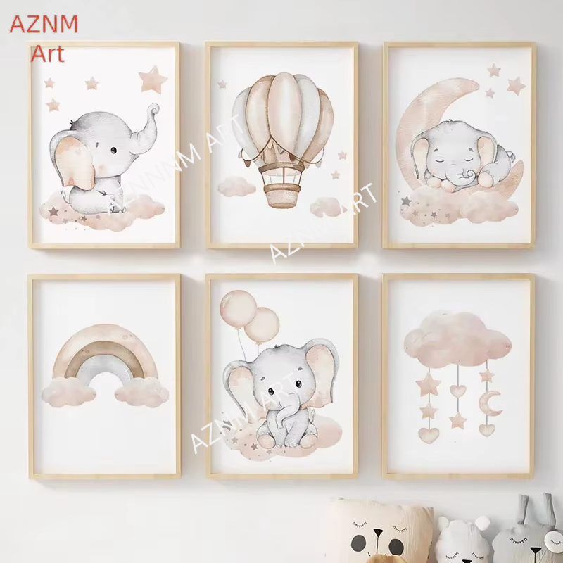 Elephant Balloon Rainbow Moon  – обзор и цена Baby Nursery Pictures