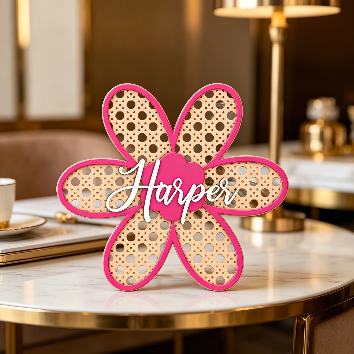 Personalized Boho Rattan Flowe – обзор и цена Baby Nursery Pink