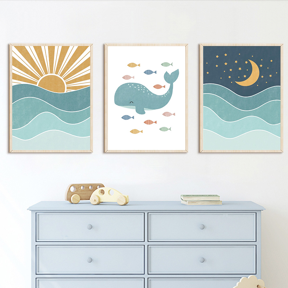 Fish Whale Seagull Sunrise Sun – обзор и цена Baby Boy Nursery Quotes