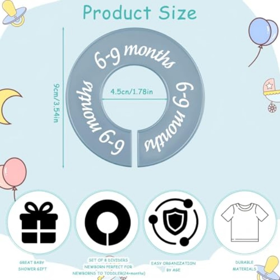 8 Pcs Baby Closet Dividers, Gi – обзор и цена Baby Nursery Organizer