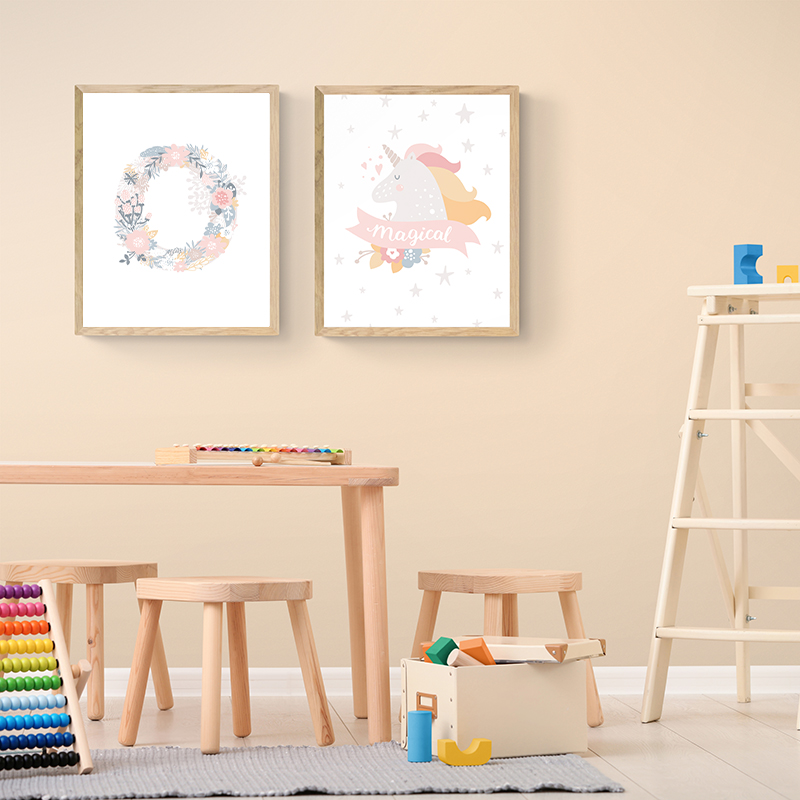 1PC frameless Floral Alphabet  – обзор и цена Baby Nursery Pink
