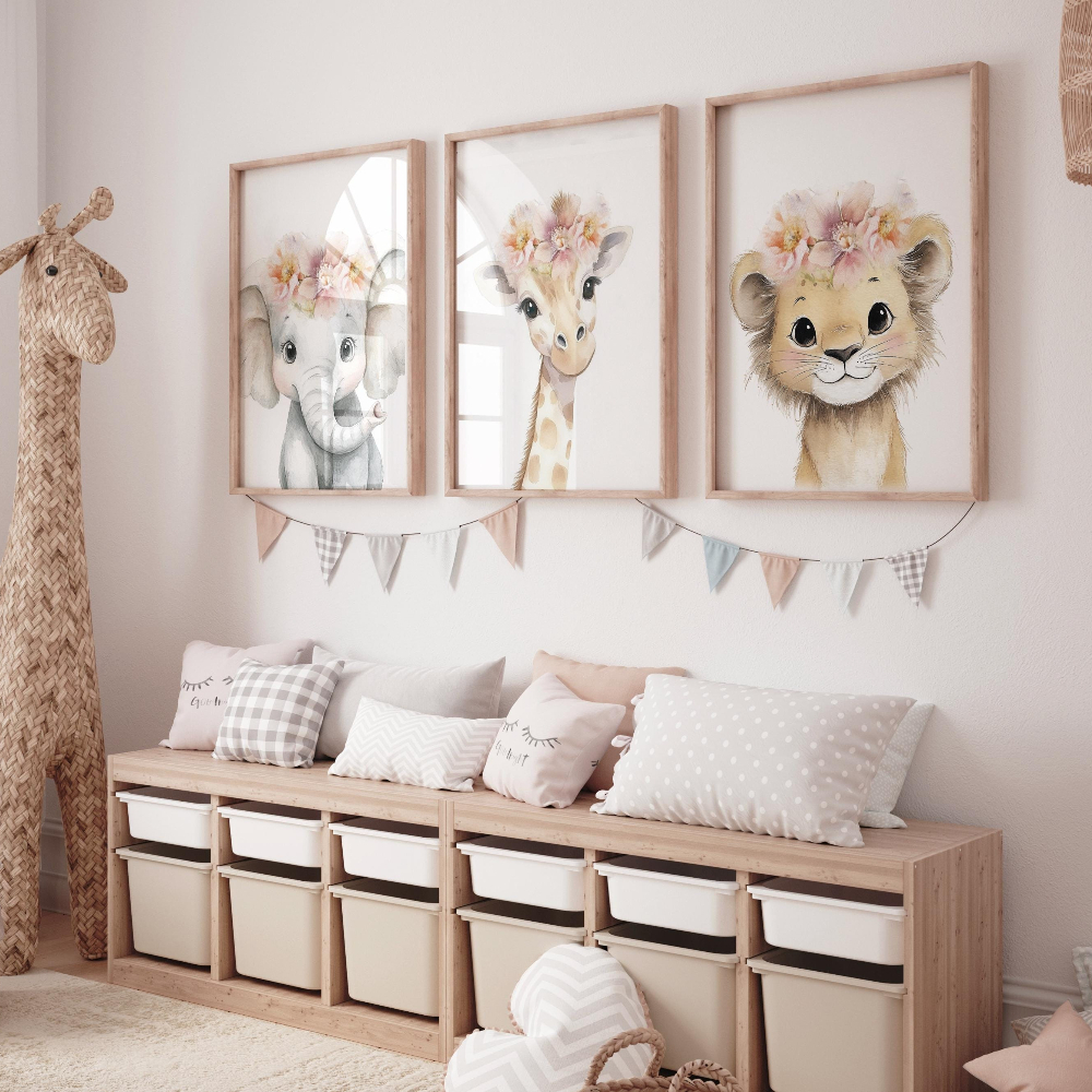 Baby Girl Nursery Wall Art Set – обзор и цена Baby Nursery Pink