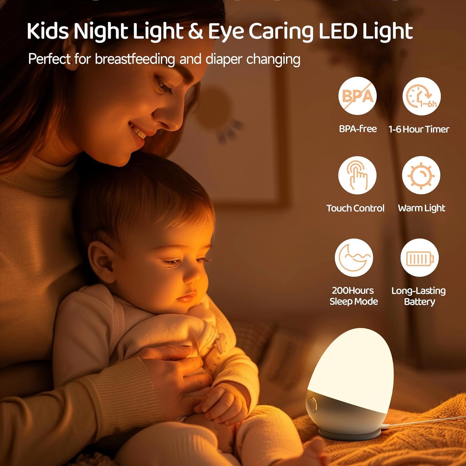 Touch Egg Night Light for Baby – обзор и цена Baby Nursery Egg Light