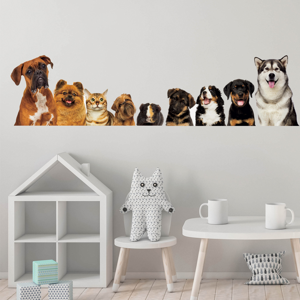 C30# 9 Cute Cats And Dogs Wall – обзор и цена Baby Nursery Wallpaper