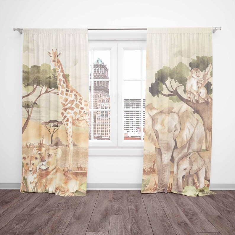 Mom and Baby Curtains Safari A – обзор и цена Baby Nursery Hospital