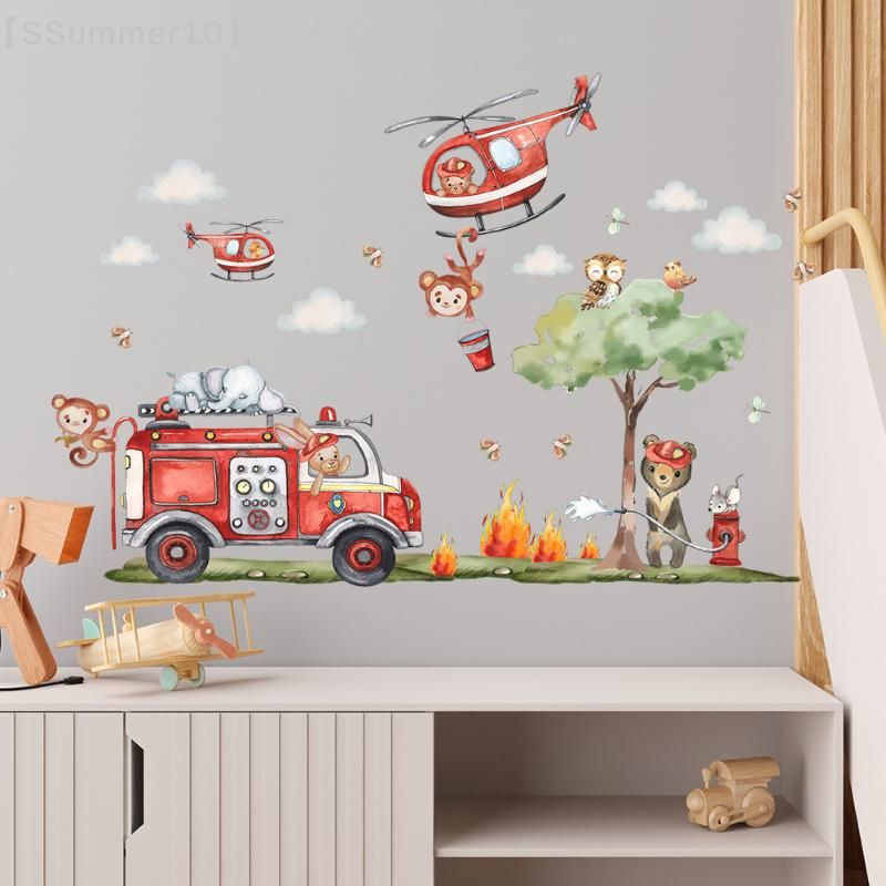 【SSummer10】Cartoon Animal Fire – обзор и цена Baby Nursery Wallpaper