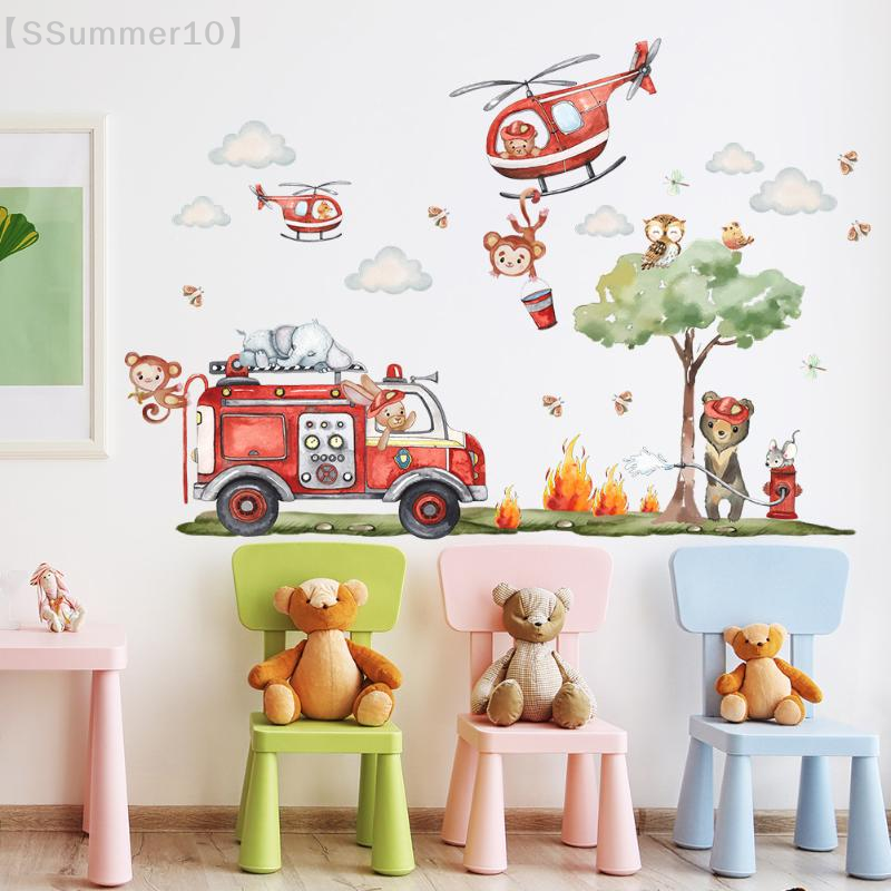 【SSummer10】Cartoon Animal Fire – обзор и цена Baby Nursery Wallpaper