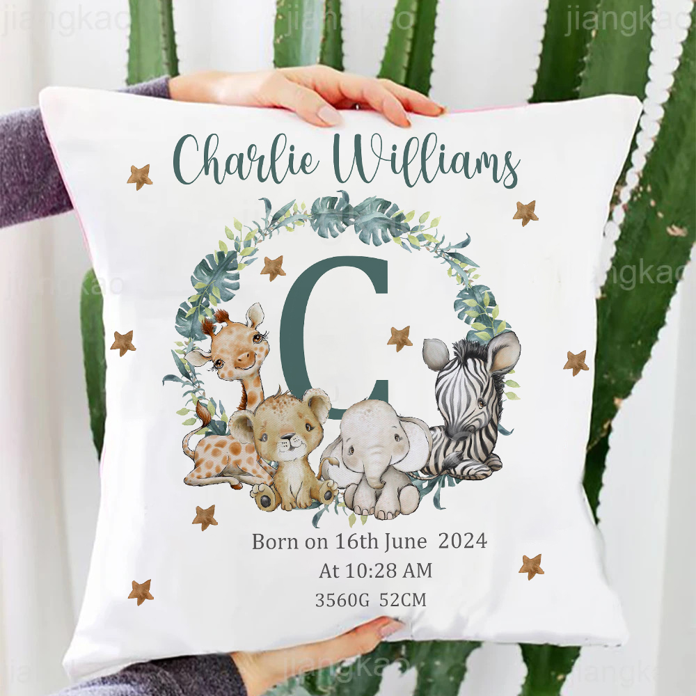 Personalized Safari Animal wit – обзор и цена Baby Nursery Pillow