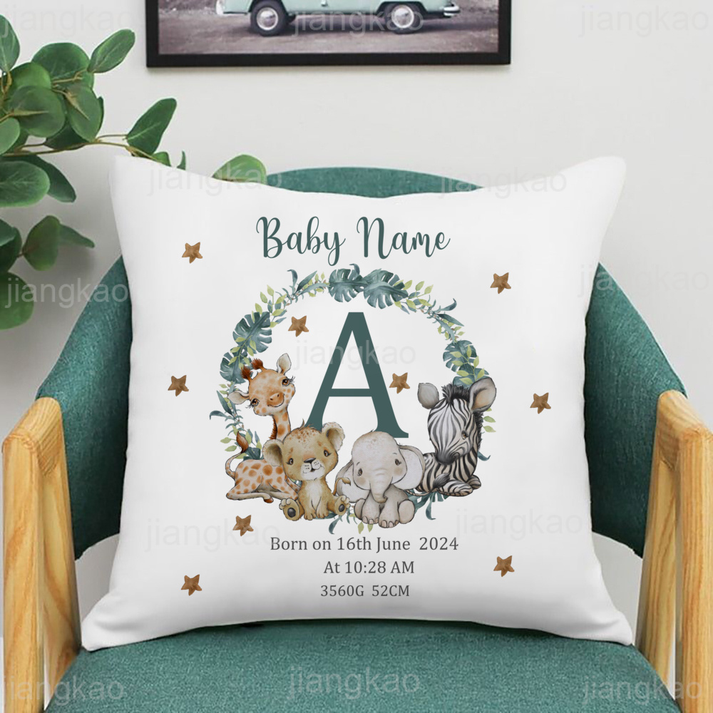 Personalized Safari Animal wit – обзор и цена Baby Nursery Pillow