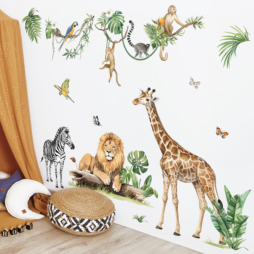Large Jungle Animal Tropical L – обзор и цена Baby Nursery Wallpaper