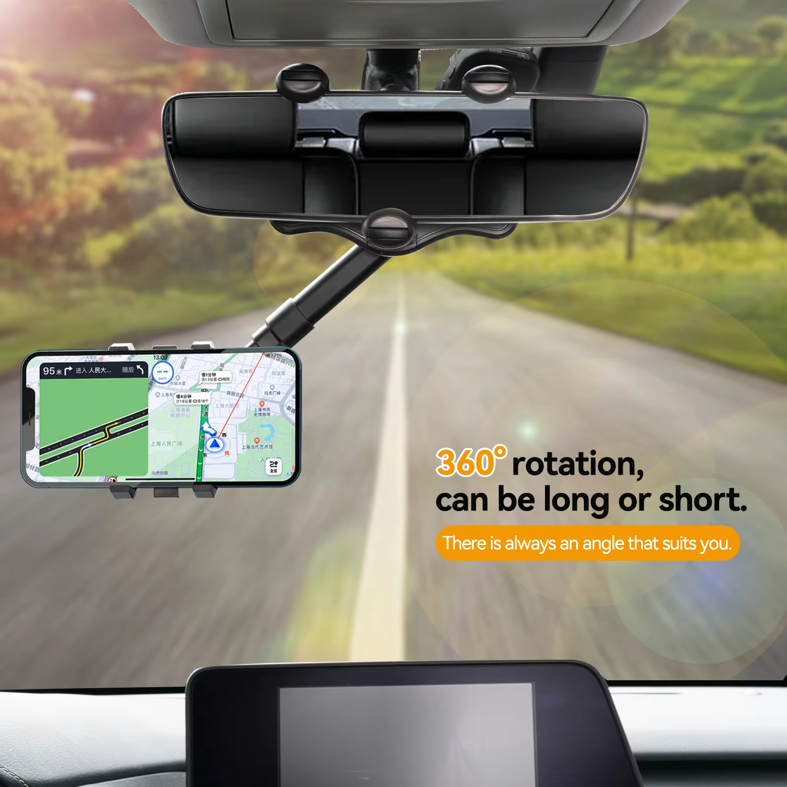 Adjustable Car Rearview Mirror – обзор и цена Mobile Hanger Arm