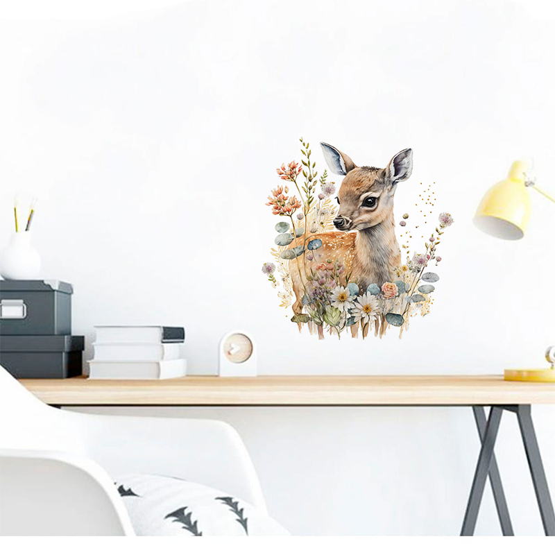 C400#Cute Deer Wall Sticker Ki – обзор и цена Baby Nursery Wallpaper
