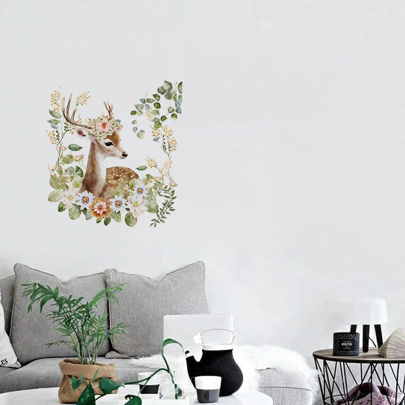C400#Cute Deer Wall Sticker Ki – обзор и цена Baby Nursery Wallpaper