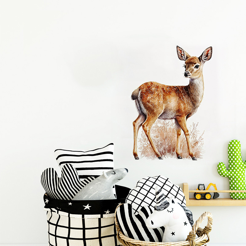 C400#Cute Deer Wall Sticker Ki – обзор и цена Baby Nursery Wallpaper