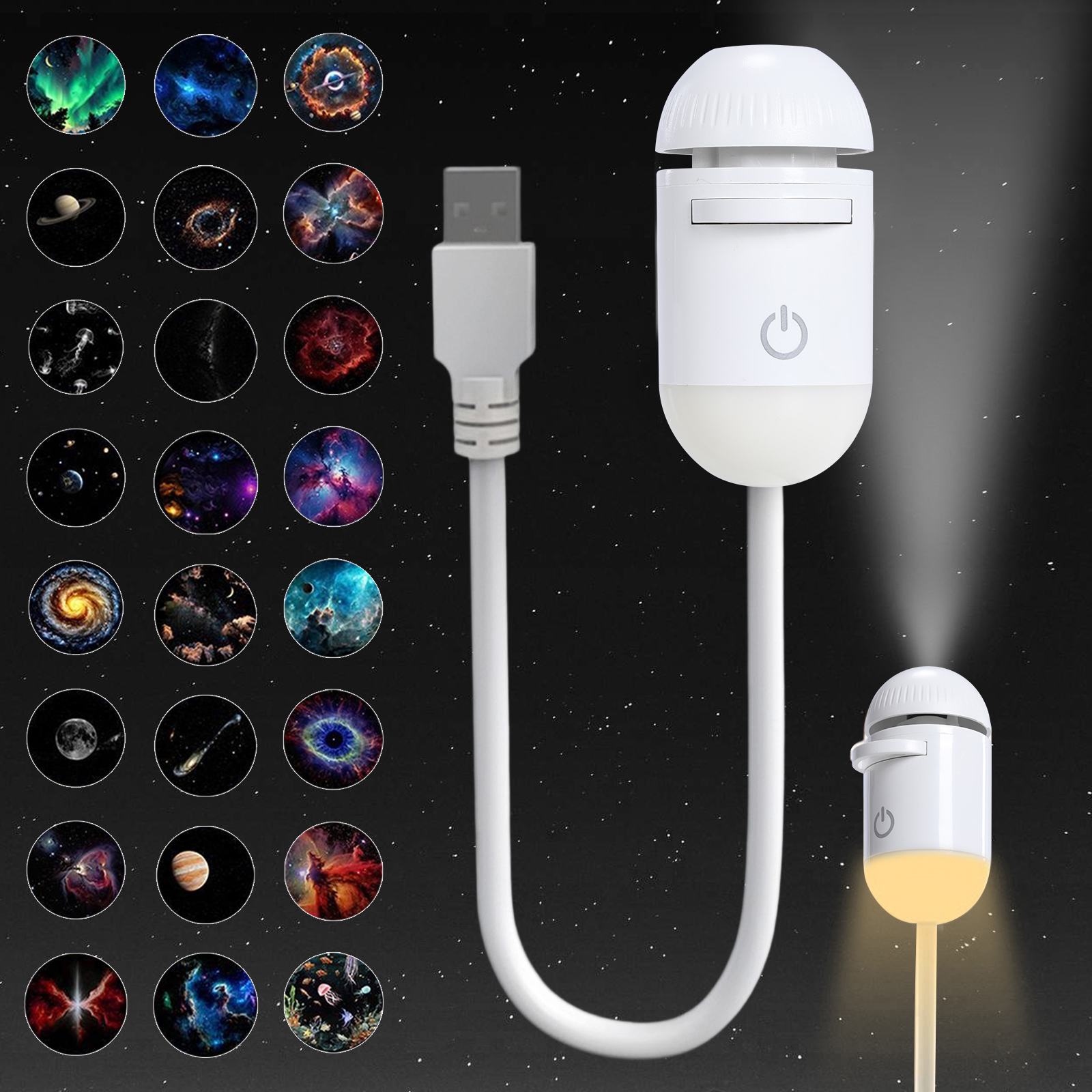 2-in-1 Mini Galaxy 360° Rotate – обзор и цена Night Light Projector Stars