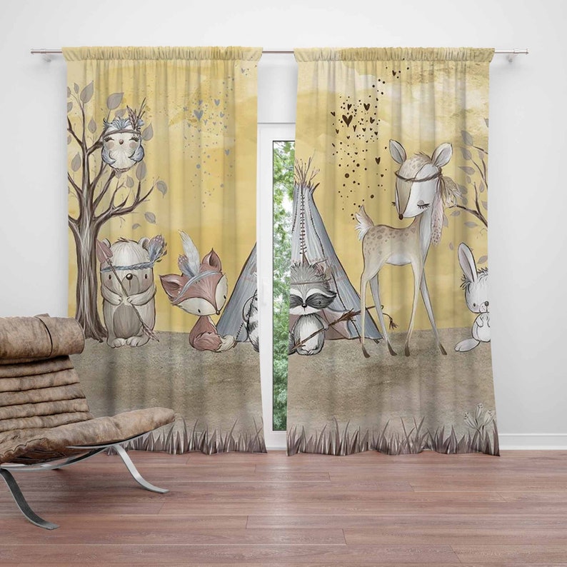 Boho Animals Nursery Curtain W – обзор и цена Baby Nursery Youtube