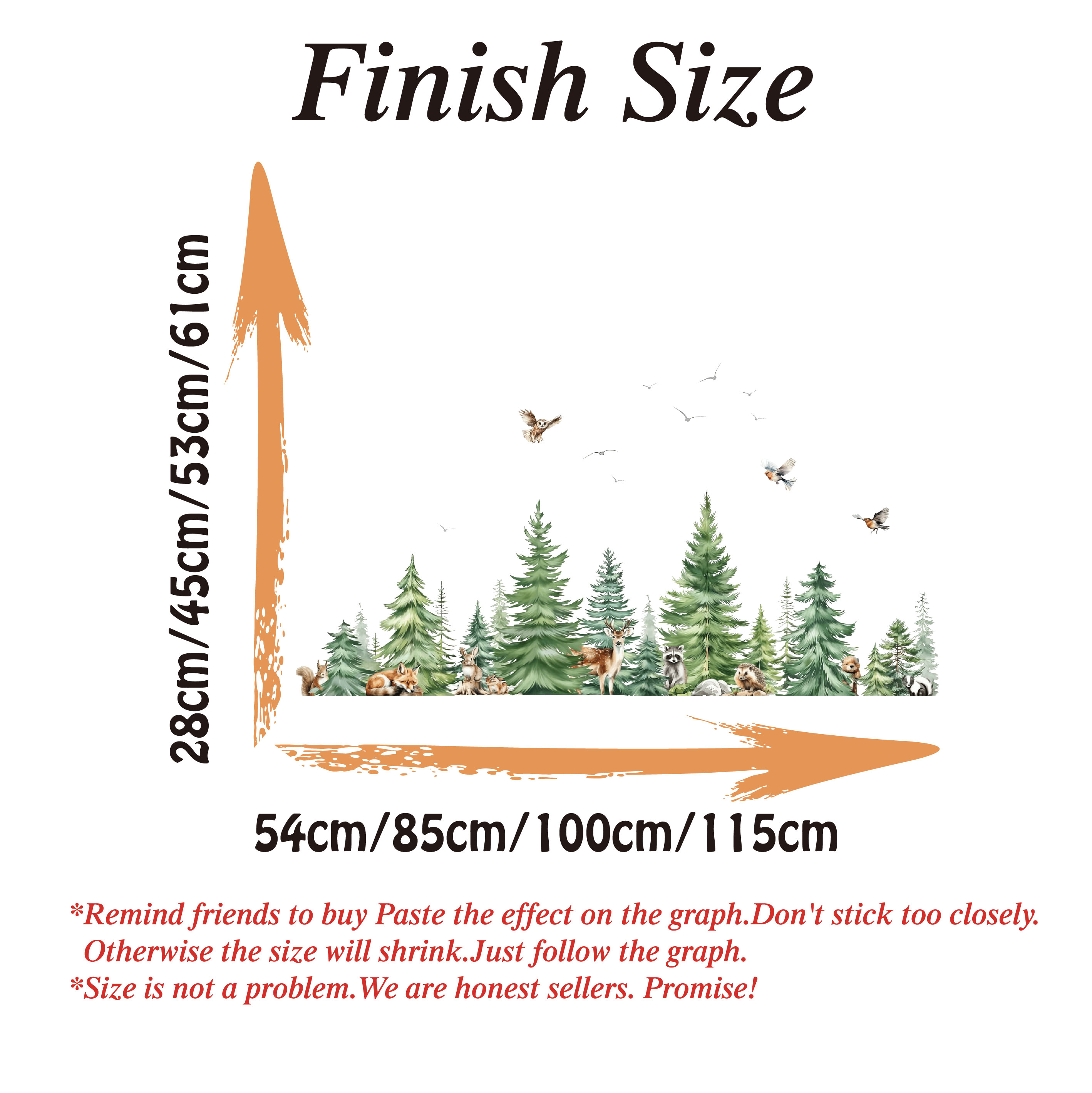 Large Watercolor Pine Tree Ani – обзор и цена Baby Nursery Wallpaper